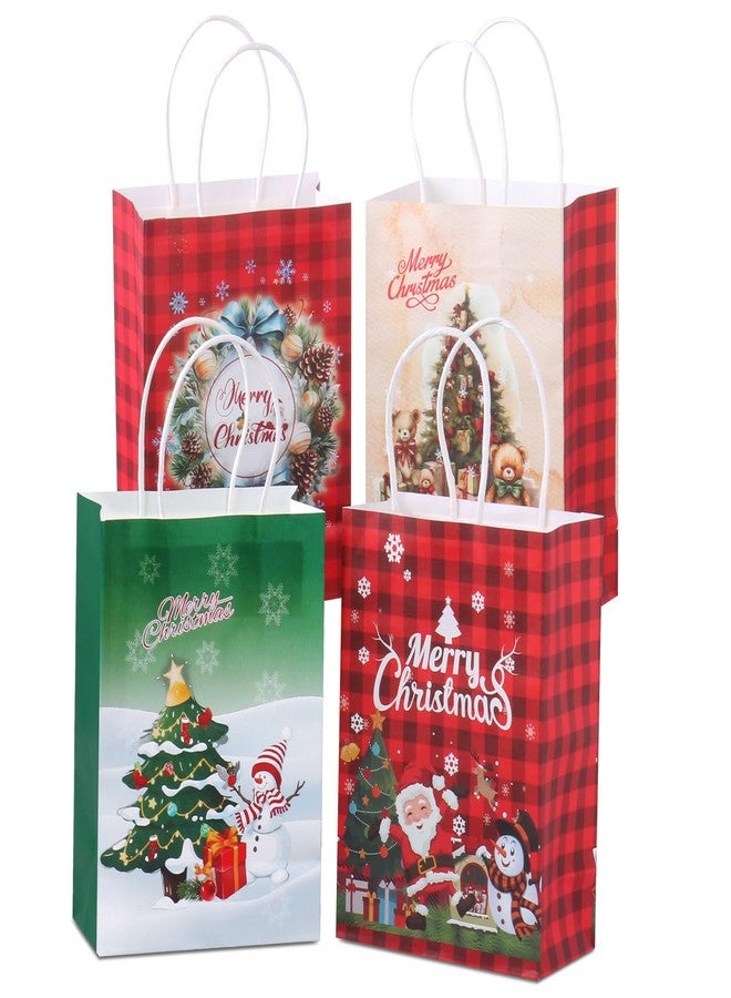 HCFGS 12Pcs Christmas Gift Bags,Small Christmas Gift Bags with Handles,Xmas Treat Paper Bags for Kids Adults Party Supplies - Image 1